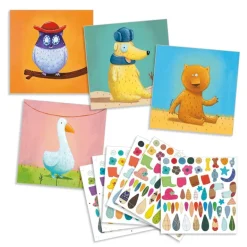 3-6: Kleine Geschenke-Sticker mit Vorlage-Tiere