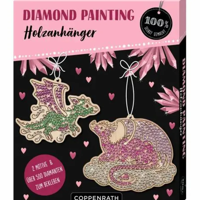 100% selbst gemacht - Diamond Painting Holzanhänge