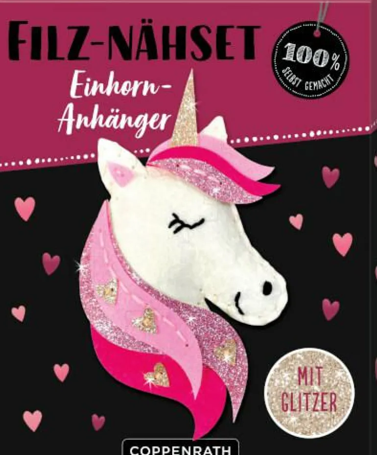 100% selbst gemacht - Filz-Nähset Einhorn-Anhänger
