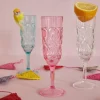 Acrylic Sektkelch Glass with Swirly Embossed Detai