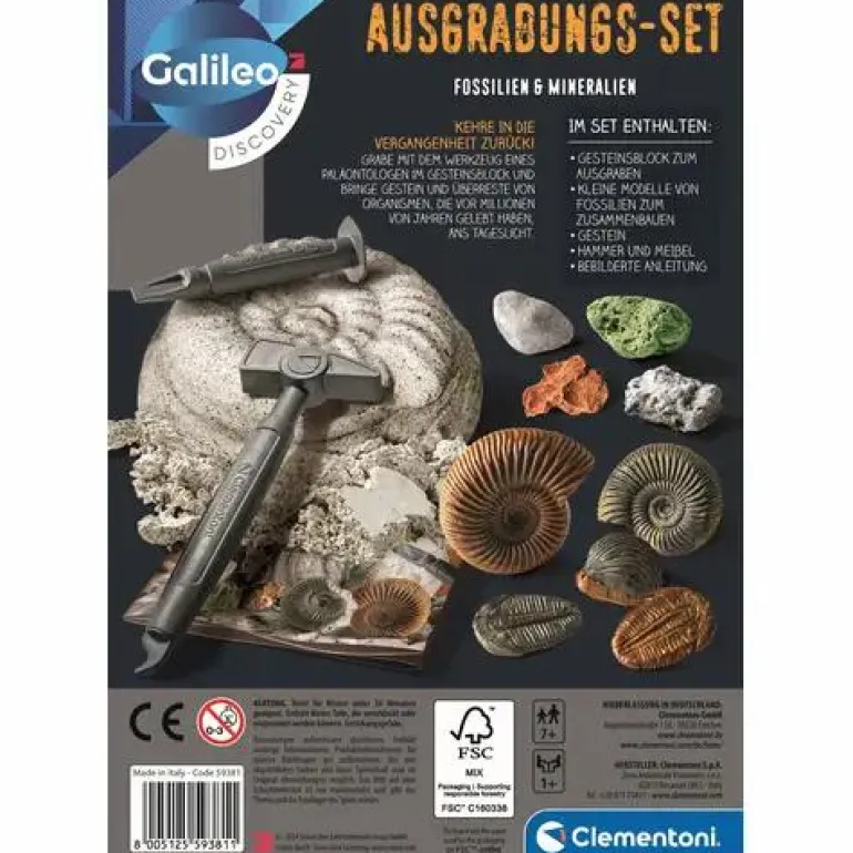 Ausgrabungsset: Fossilien & Mineralien