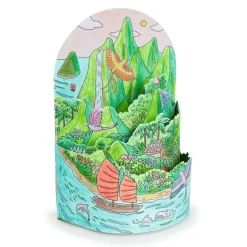 Ausmalbilder Diorama: Insel