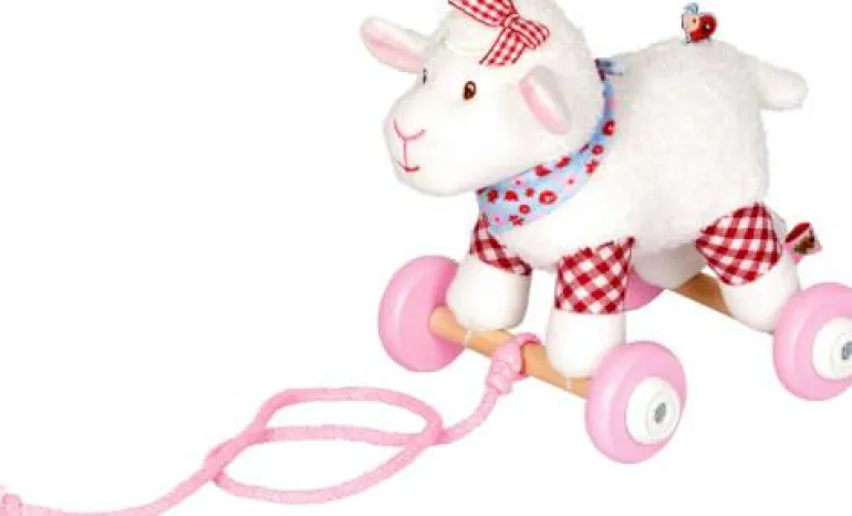 BabyGlück - Lämmchen auf Holzrollen