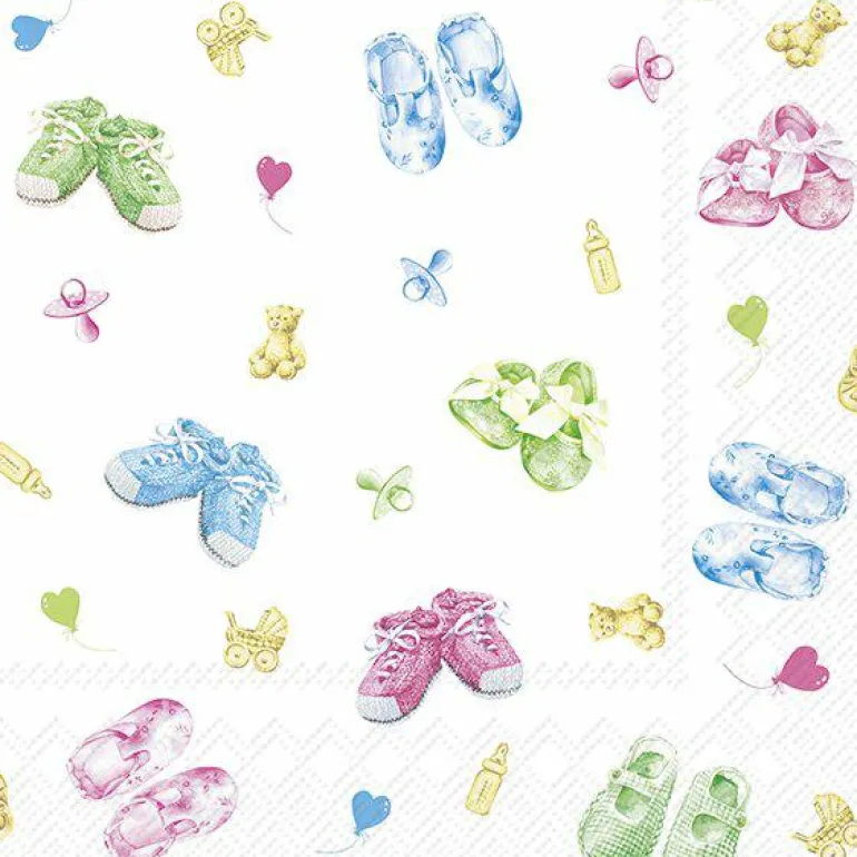 BABY SHOES ALLOVER Green Lunch-Servietten L1047120