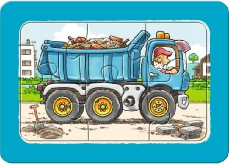 Bagger,Traktor,Kipplader - Puzzle 3x6 Teile