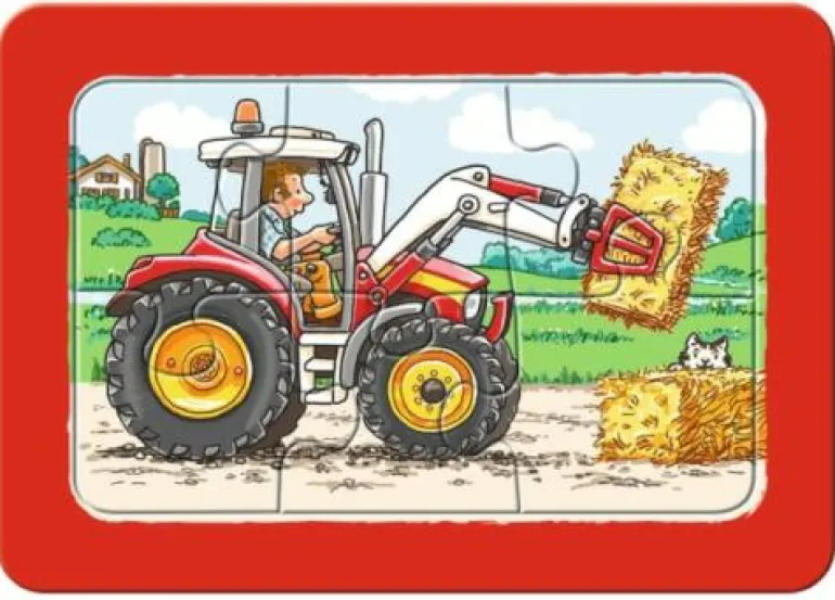 Bagger,Traktor,Kipplader - Puzzle 3x6 Teile