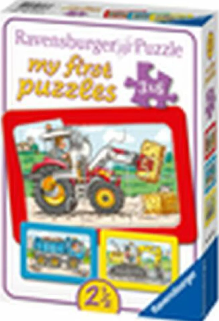 Bagger,Traktor,Kipplader - Puzzle 3x6 Teile