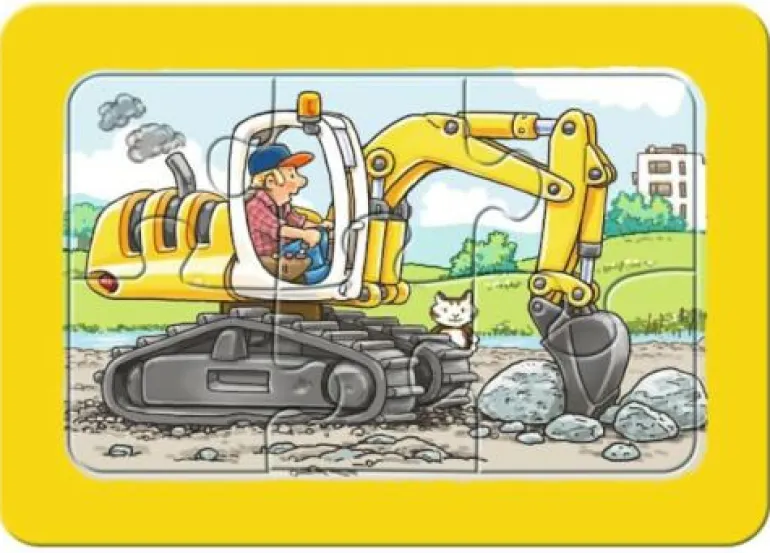 Bagger,Traktor,Kipplader - Puzzle 3x6 Teile
