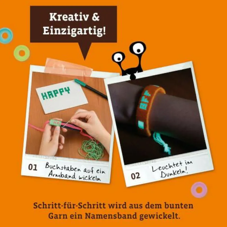 Bastelbox: Namensbänder wickeln - Entwirf bunte Fr