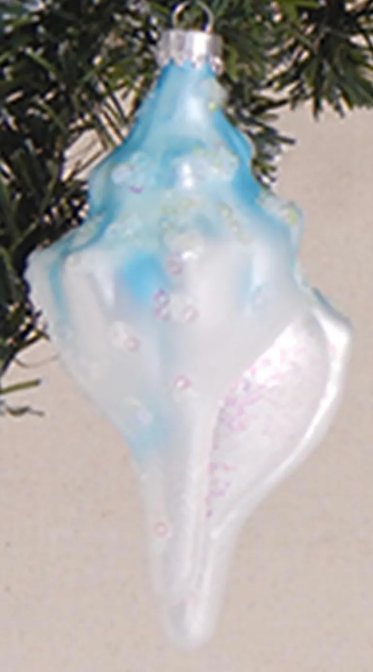 Baumanhänger Blaue Muschel Ornament, 9cm