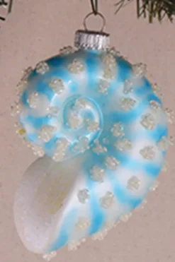 Baumanhänger Blaue Nautilus-Muschel, 9cm