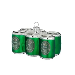 Baumanhänger Sixpack Bierdosen, 4,5cm, Glas, grün