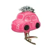 Baumanhänger Weihnachtsauto auf Clip, pink, 7,5cm