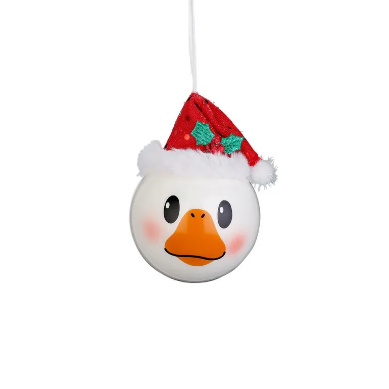 Baumkugel Weihnachtsgans, 12,5cm, Glas, weiß