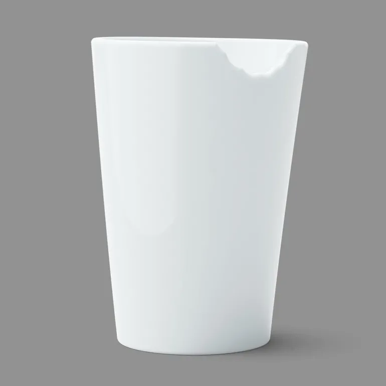 Becher mit Biss, weiß