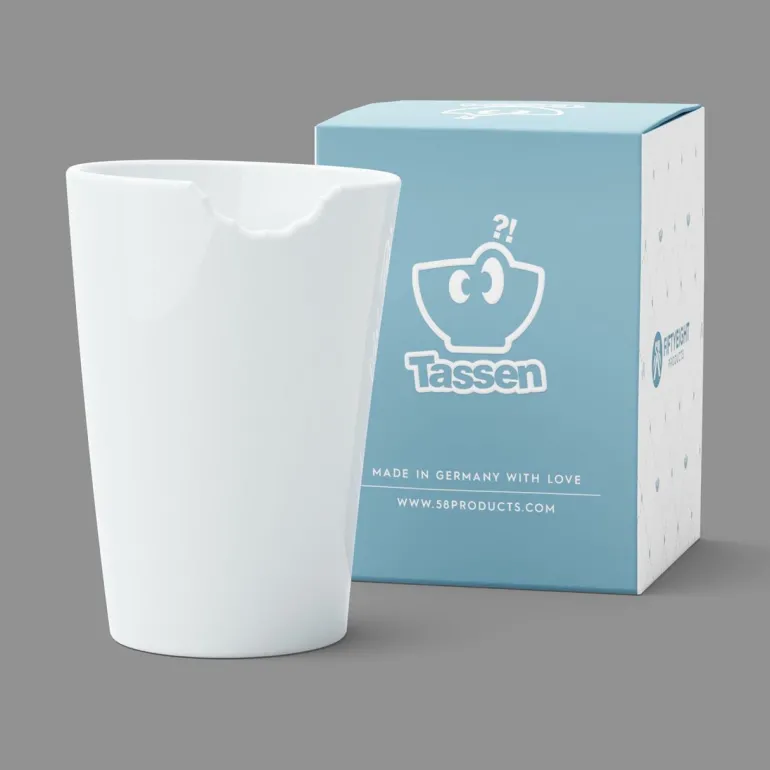 Becher mit Biss, weiß