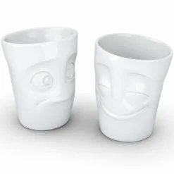 Becher Set vergnügt/verdutzt weiß, 350ml