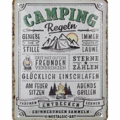 Blechschild 15 x 20 cm Camping-Regeln