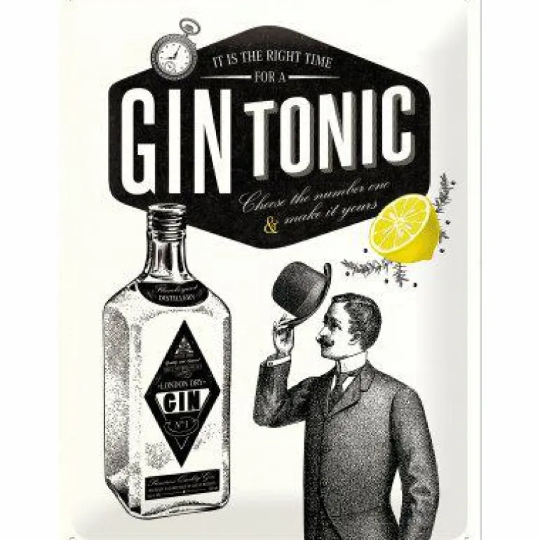 Blechschild 30 x 40 cm »Gin Tonic«