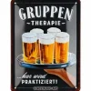 Blechschild 15 x 20 cm Gruppentherapie - Bier