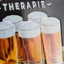 Blechschild 15 x 20 cm Gruppentherapie - Bier