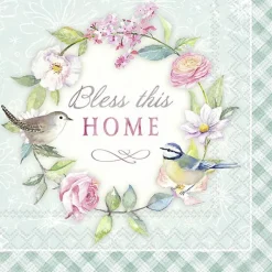 BLESS THIS HOME turquoise Lunch-Servietten L 94694