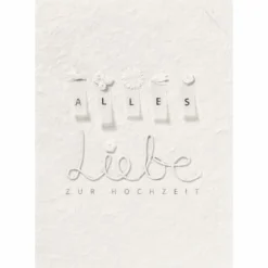 Blütenhochzeitskarte „Alles Liebe", weiß