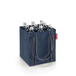 Bottlebag Herringbone Dark Blue Flaschentasche