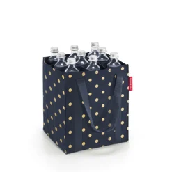 Bottlebag Metallic Dots Blue Flaschentasche