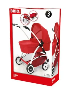 BRIO® Puppenwagen Spin rot mit Schwenkrädern