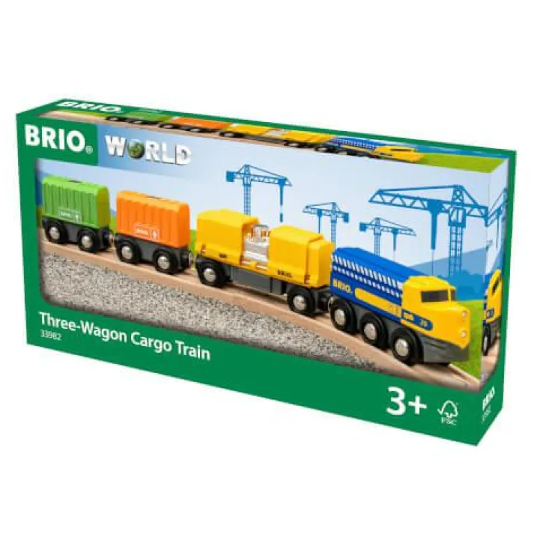 BRIO® World Three-Wagon Cargo Train 33982