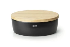 Brottopf oval schwarz matt Keramik 36x23x13,5cm