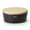 Brottopf oval schwarz matt Keramik 30x23x13,5cm