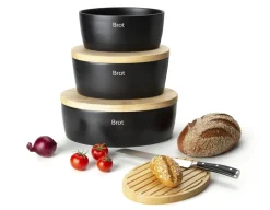 Brottopf oval schwarz matt Keramik 30x23x13,5cm