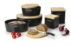 Brottopf oval schwarz matt Keramik 30x23x13,5cm