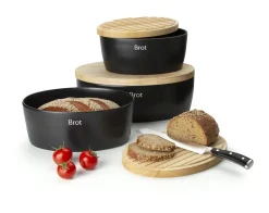 Brottopf oval schwarz matt Keramik 27x20x13,5cm