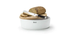 Brottopf oval weiß Keramik 36x23x13,5cm