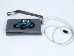 Brustbeutel Traktor blau grau mit Sicherheitsversc
