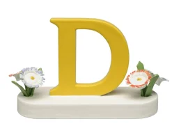 Buchstabe D, mit Blumen