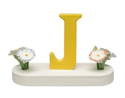 Buchstabe J, mit Blumen
