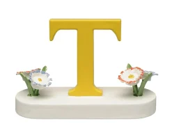 Buchstabe T, mit Blumen