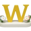 Buchstabe W, mit Blumen
