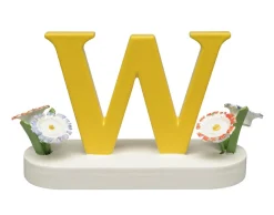 Buchstabe W, mit Blumen