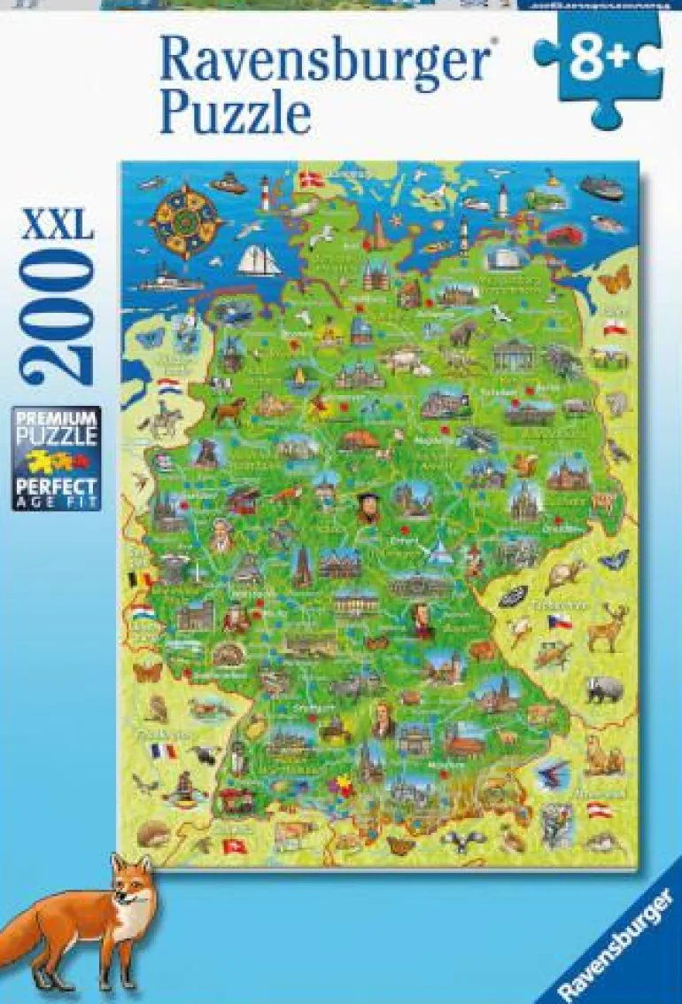 Bunte Deutschlandkarte - Puzzle 200 Teile