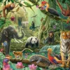 Bunte Tierwelt im Dschungel - Puzzle 100 Teile