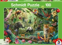 Bunte Tierwelt im Dschungel - Puzzle 100 Teile