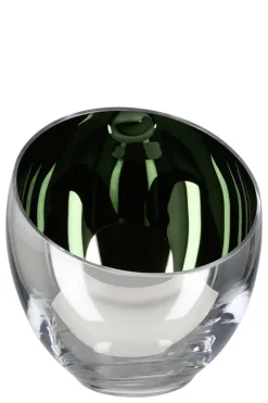 CANDY/Teelichthalter,Glas,moosgrün/ H.11,D.11cm
