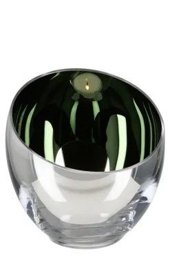 CANDY/Teelichthalter,Glas,moosgrün/ H.11,D.11cm