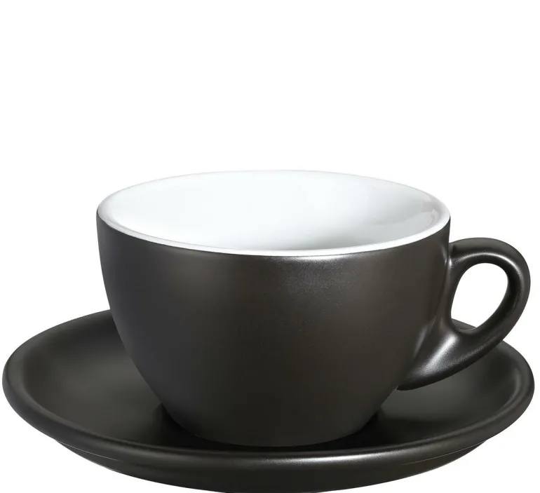 Cappuccinotasse ROMA schwarz matt