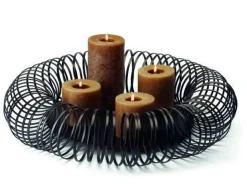 Caracas Adventschale, Stahl, Stahldraht, pulverbes